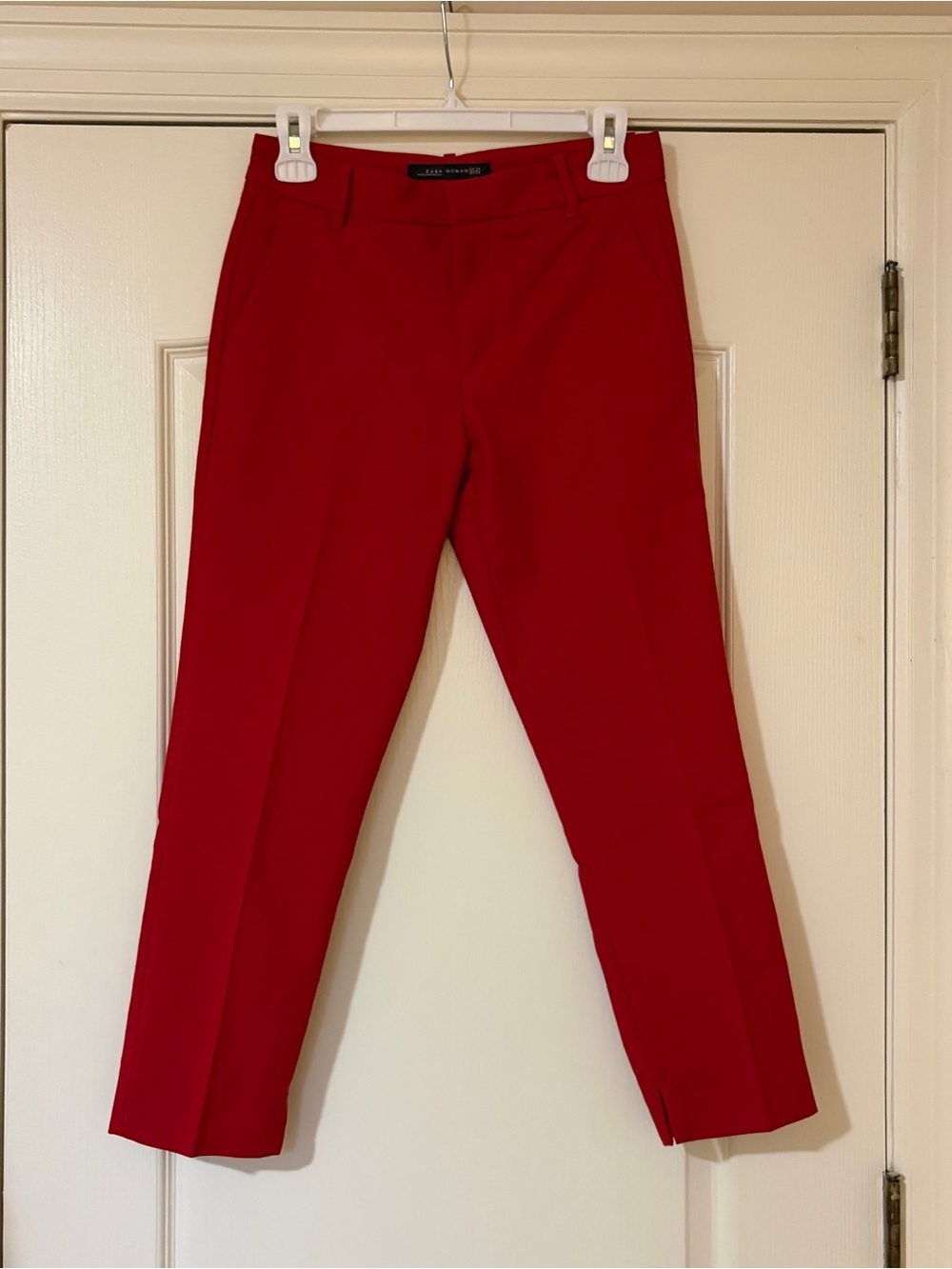 Zara Red Straight-Leg Women’s Pants
